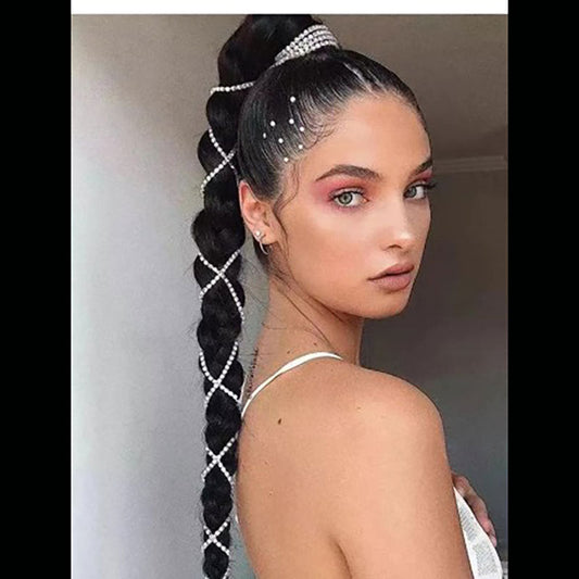 Rhinestone Long Headwear Braided Hair Accessories Gold And Silver Stage Performance Dress Up For Daily Wear With Accessories eprolo