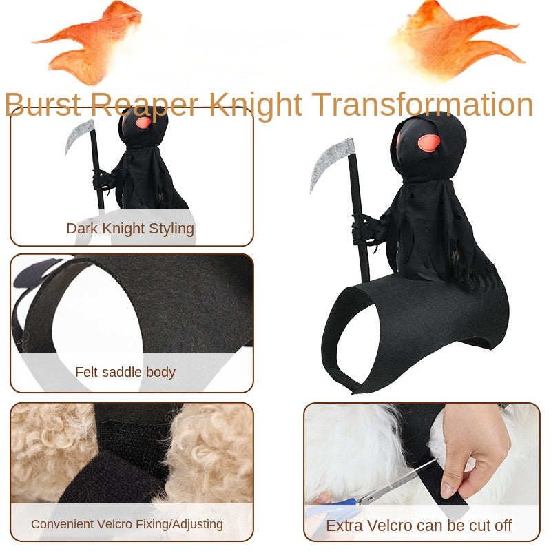 Dog Dark Harvesting Knight Transforms into Pet Costume for Halloween eprolo