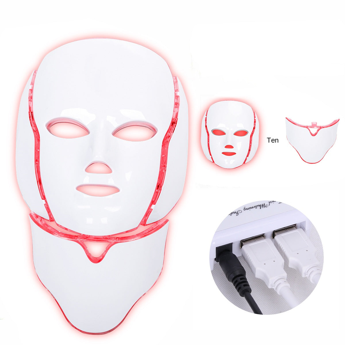 Home LED Colorful Photon Rejuvenation Device with Neck Beauty Mask Spectrometer Facial Whitening and Rejuvenation Beauty eprolo