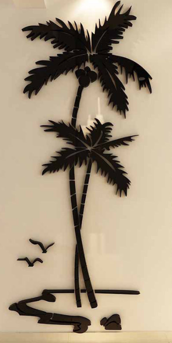 3D Coconut Tree Acrylic Mirror Wall Sticker For Children's Room Dining Room Living Room DIY TV Wall Background Home Decoration eprolo