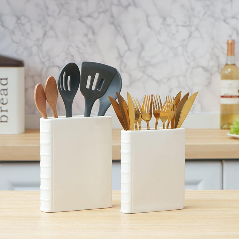 Book Vase - Ceramic, Cute & for Home Decor, with Flower & Shelf Options eprolo