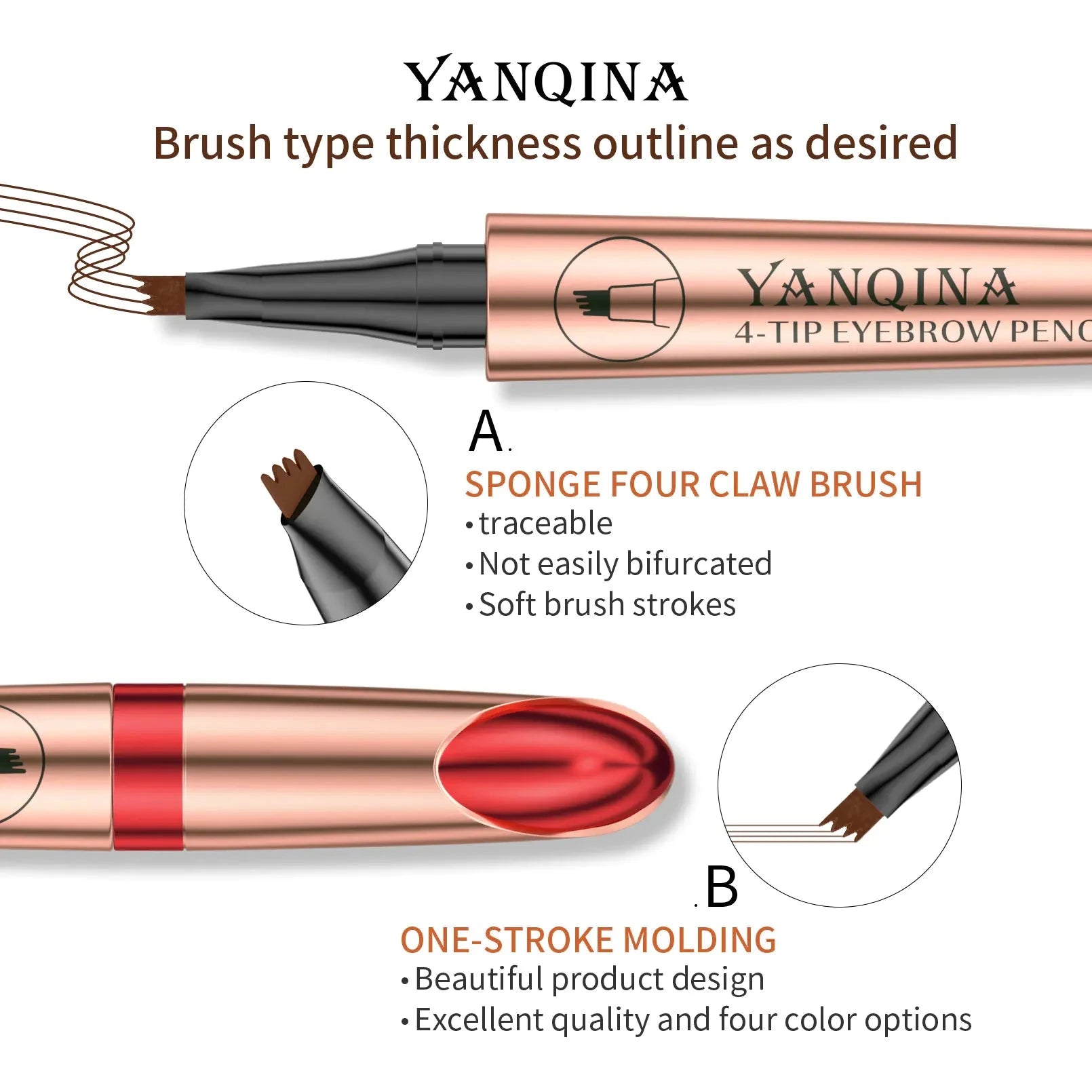 2023 Waterproof Four-Head Liquid Eyebrow Pencil Shopera