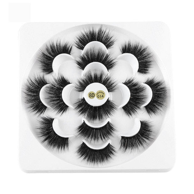 7 Pairs 3D Mink Hair False Eyelashes 25mm Lashes Thick Long Wispy Fluffy Handmade False Eyelashes eprolo