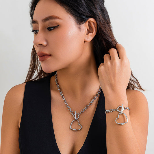 Cold and minimalist necklaces, versatile star shaped necklaces, sweet and cool French style heart-shaped necklace set, accessories eprolo