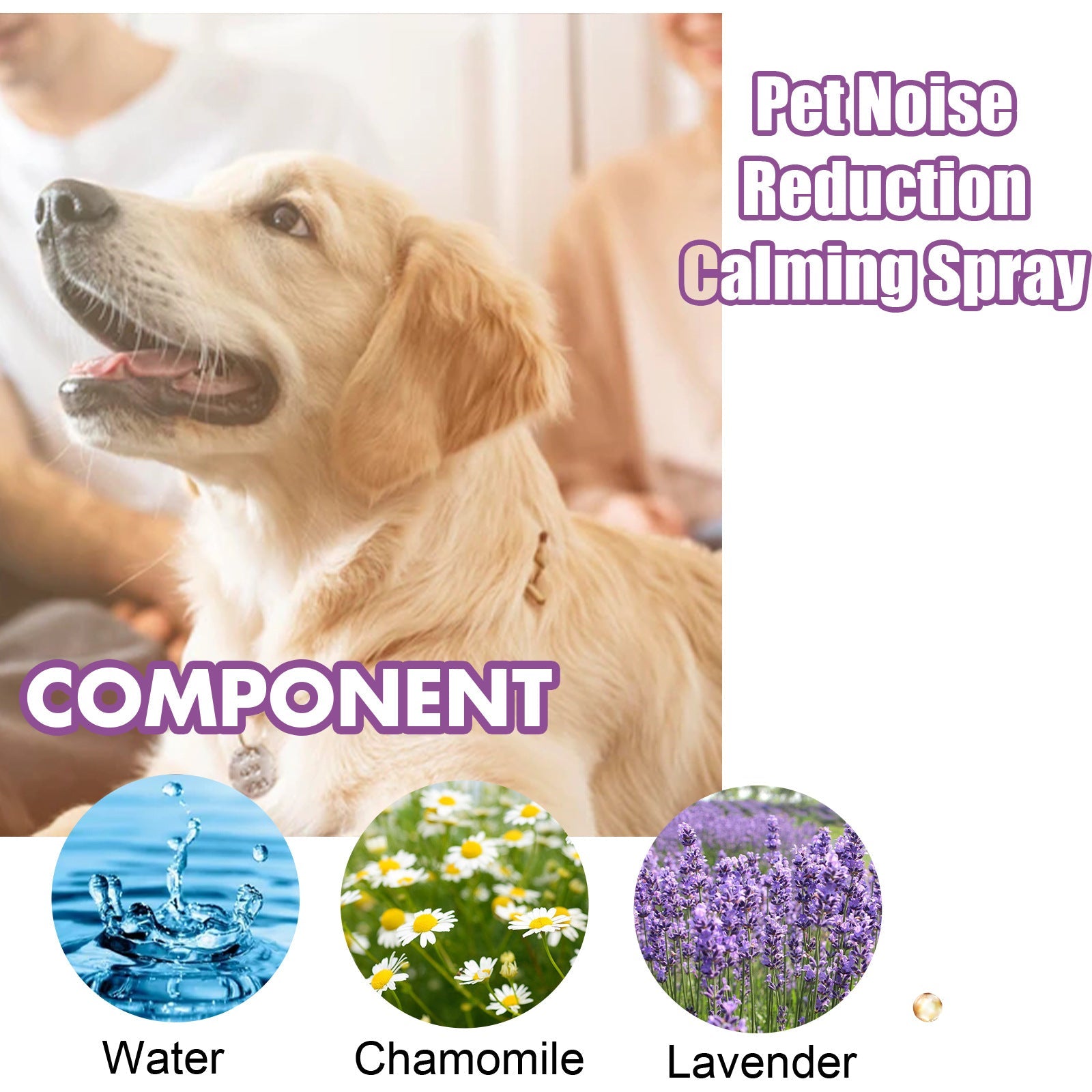 Yegbong Pet Noise Reduction Calming Spray, Prevent Stress Soothe Pet Calm Mood Reduce Pet Noise Spray eprolo