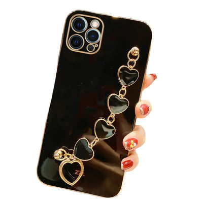 Stylish iPhone 15 Pro Max Case with Heart Bracelet