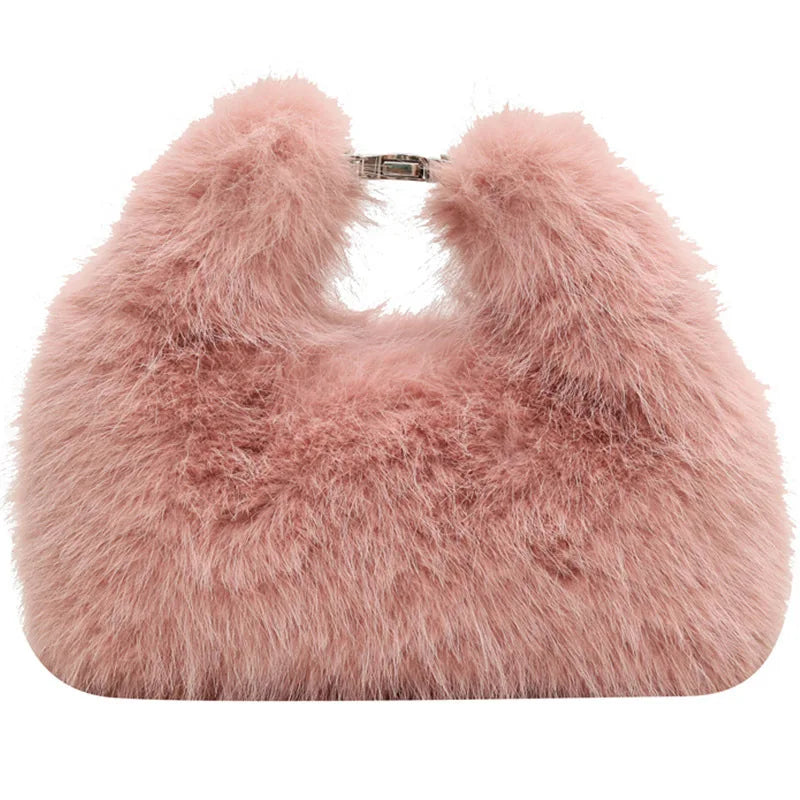 Luxury Designer  Plush Women's Handbag Casual Crossbody Bag Small Cloud Tote Winter New Trend eprolo