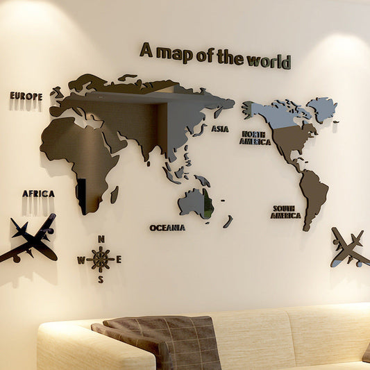 Creative Home Background Wall Stickers Acrylic 3D Wall Stickers Living Room TV Background M70- Map eprolo