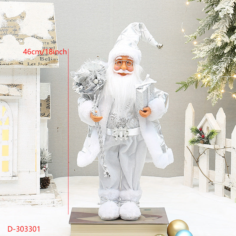 Christmas crafts 18 inch, wearing snow boots, backpack, standing, Santa Claus, dwarf eprolo