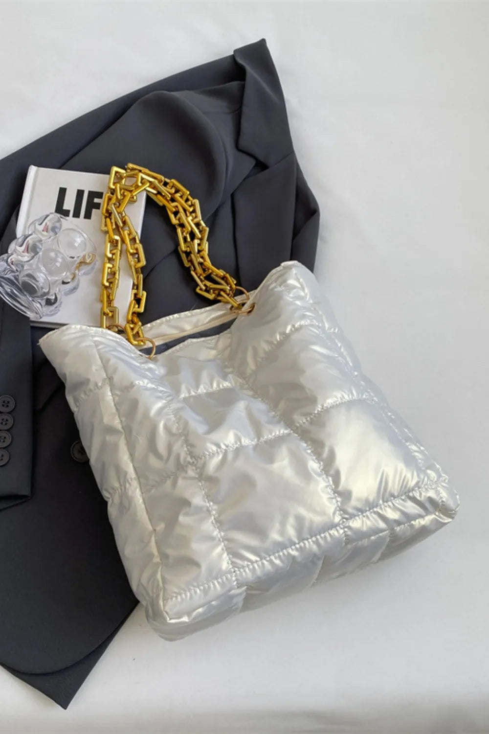 Bubble Texture Chain Handbag eprolo