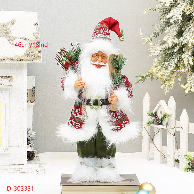 Christmas crafts 18 inch, wearing snow boots, backpack, standing, Santa Claus, dwarf eprolo