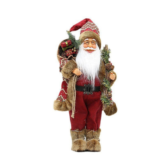 Christmas crafts 18 inch, wearing snow boots, backpack, standing, Santa Claus, dwarf eprolo