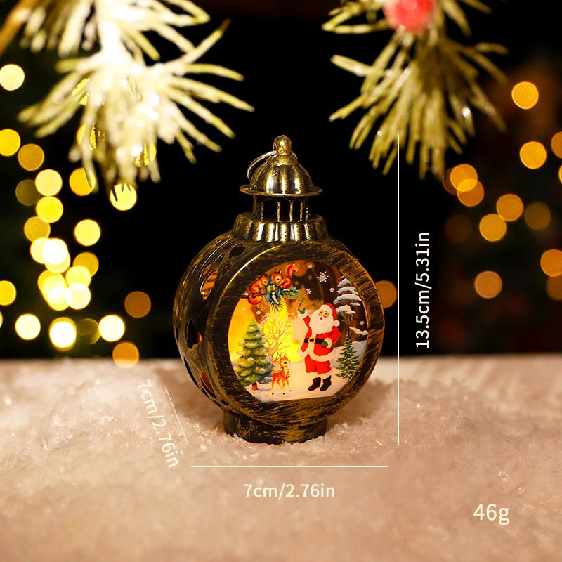 Christmas Decorative Candle Lanterns, Santa Claus Snowman Retro Window Light Display OrnamentChristmas Gift eprolo