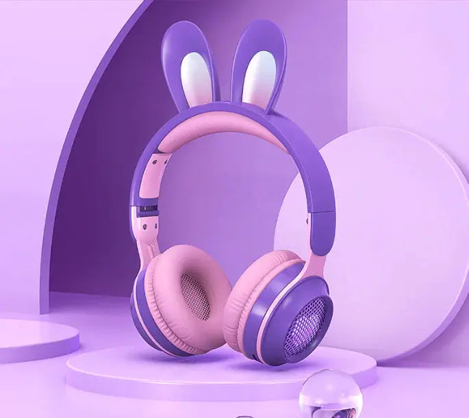 Cute Rabbit Wireless Headphones with RGB LED for Kids Shopera