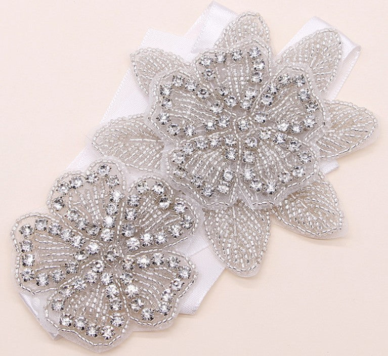 Sweet princess bridal headgear handmade crystal inlaid rhinestone flower cloth headband hair ornament eprolo