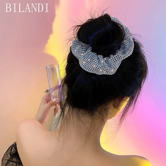 Diamond-Studded Big Hair Ring Korean Trendy Personality Fashion Sweet Temperament Net Red Design Sense Hair Accessories Female eprolo