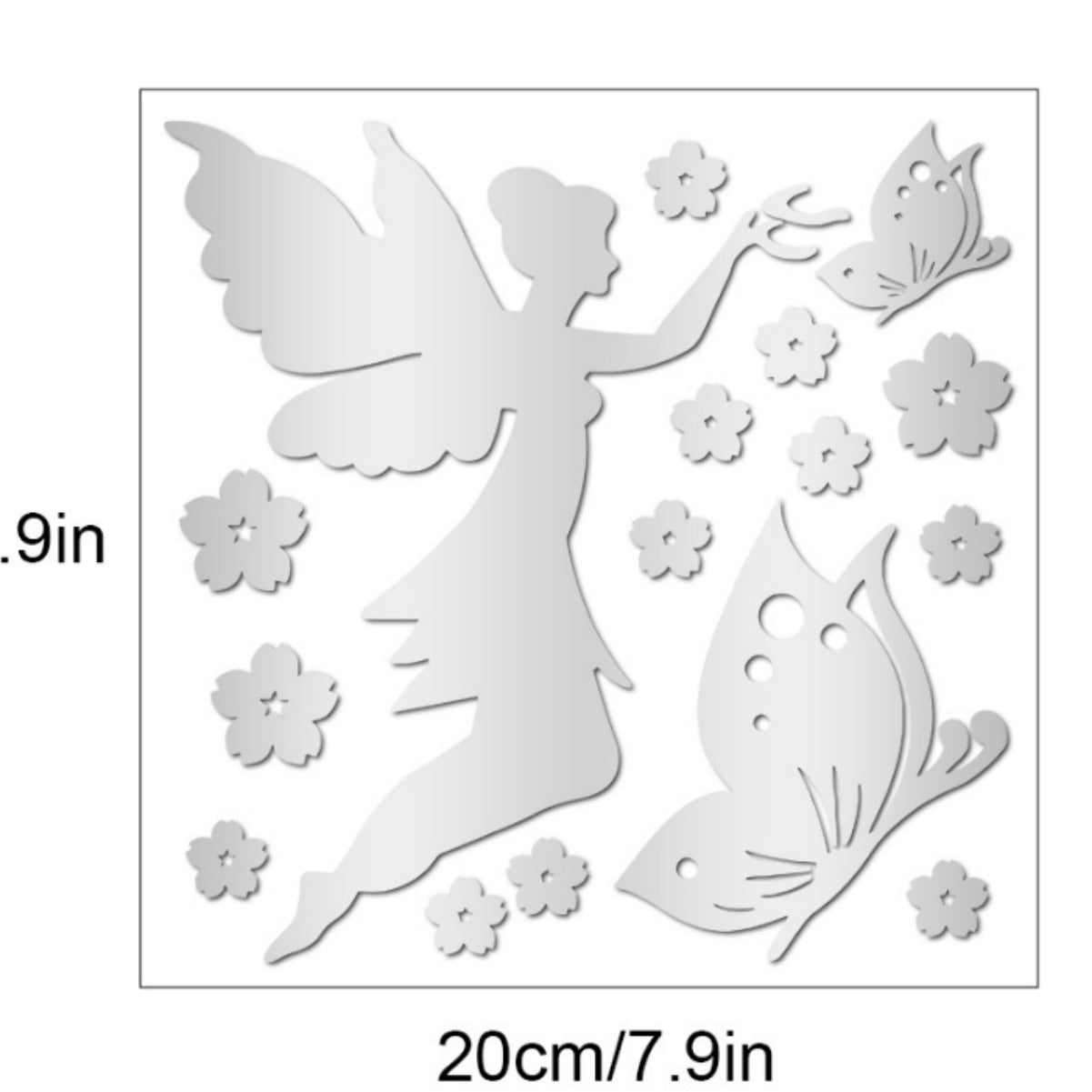 Angelic Flying Mirror Wall Stickers, Fairy Scattering Flowers Acrylic DIY Decorations for Living Room and Dining Room, New Arrival Butterfly and Flower Designs eprolo