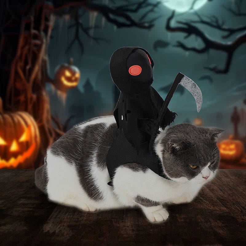 Dog Dark Harvesting Knight Transforms into Pet Costume for Halloween eprolo