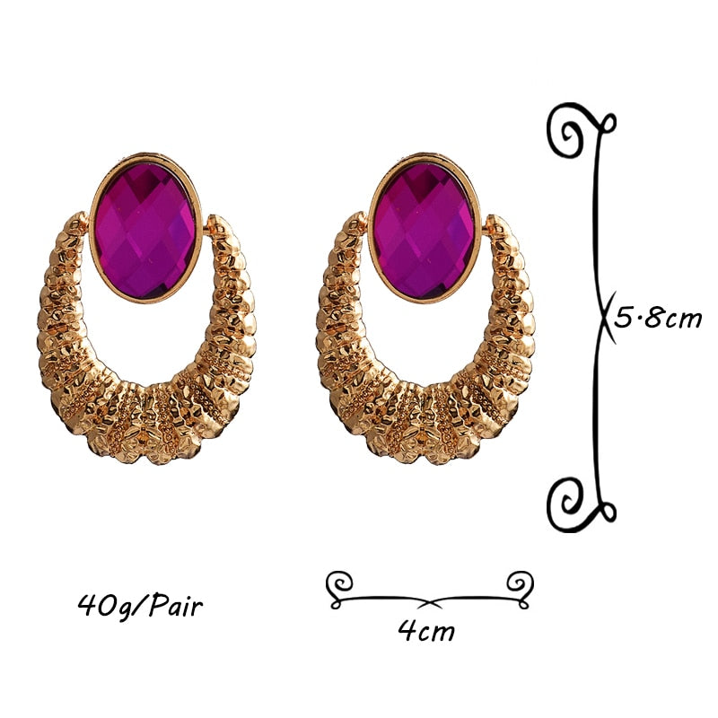 Earrings New Oval Alloy Crystal Diamond Jewelry Round eprolo