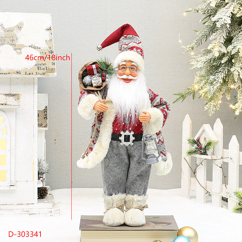 Christmas crafts 18 inch, wearing snow boots, backpack, standing, Santa Claus, dwarf eprolo