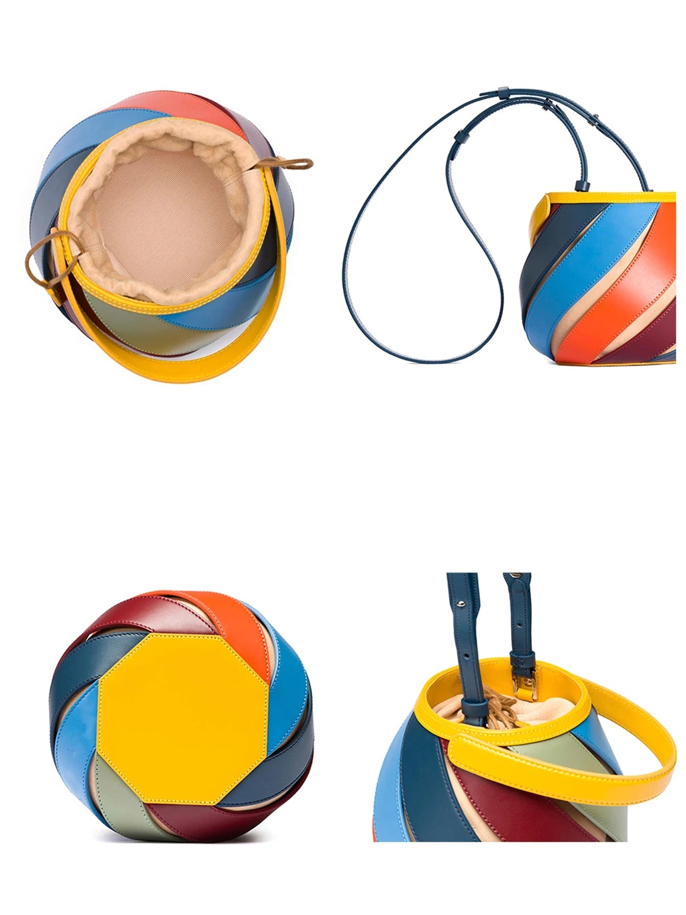 PU Leather Handbag Colorful Stripes  Women Fashion Designer Top-handle Purse Cross body Shoulder Bags eprolo