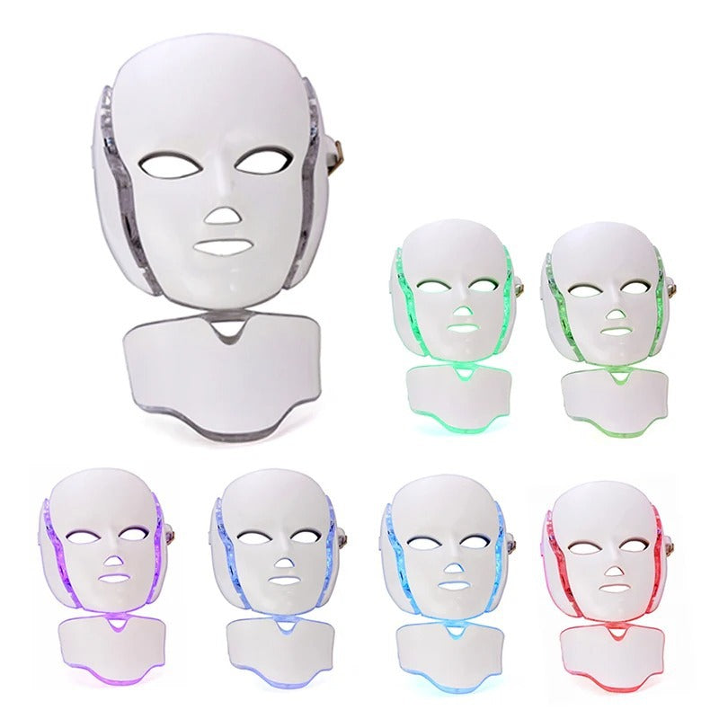 Home LED Colorful Photon Rejuvenation Device with Neck Beauty Mask Spectrometer Facial Whitening and Rejuvenation Beauty eprolo