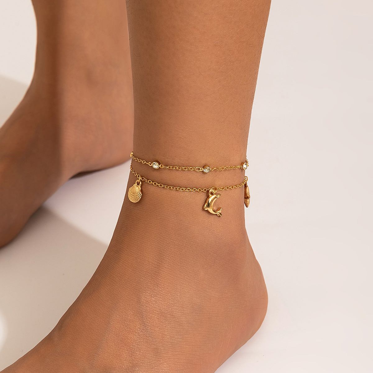 Beach Anklet Star Butterfly Chain Imitation Pearl Foot Chain Ocean Wind Shell Dolphin Foot Jewelry eprolo
