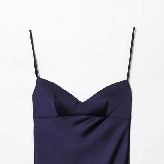 V-neck camisole waist cinching asymmetrical camisole dress for women eprolo