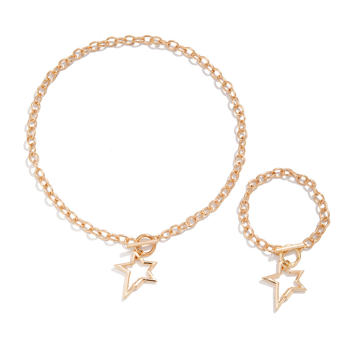 Cold and minimalist necklaces, versatile star shaped necklaces, sweet and cool French style heart-shaped necklace set, accessories eprolo
