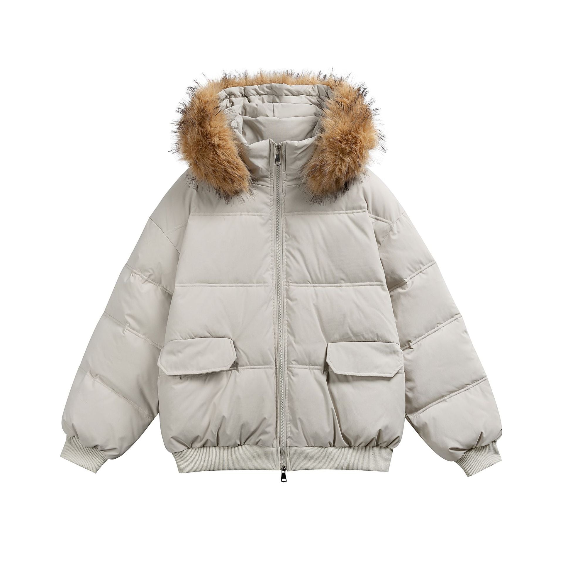 Parka Coat with Hood and Fur Collar Thickened Warm Winter Jacket for Men and Women eprolo