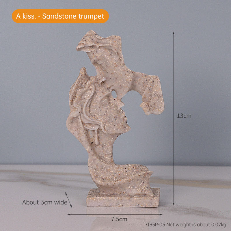 Mini kiss desktop small ornaments modern minimalist figures resin ornaments light luxury creative abstract crafts eprolo