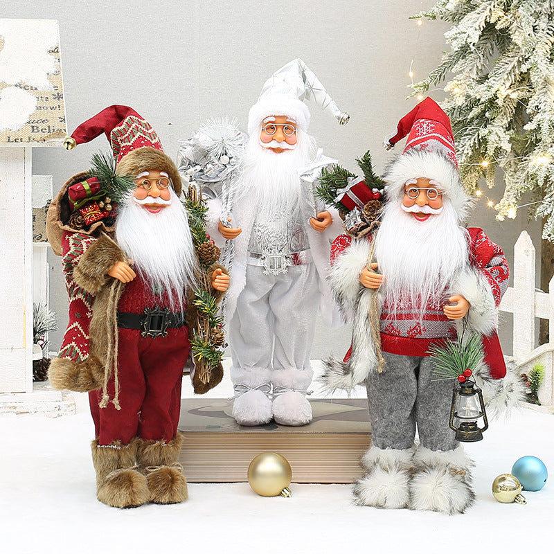 Christmas crafts 18 inch, wearing snow boots, backpack, standing, Santa Claus, dwarf eprolo