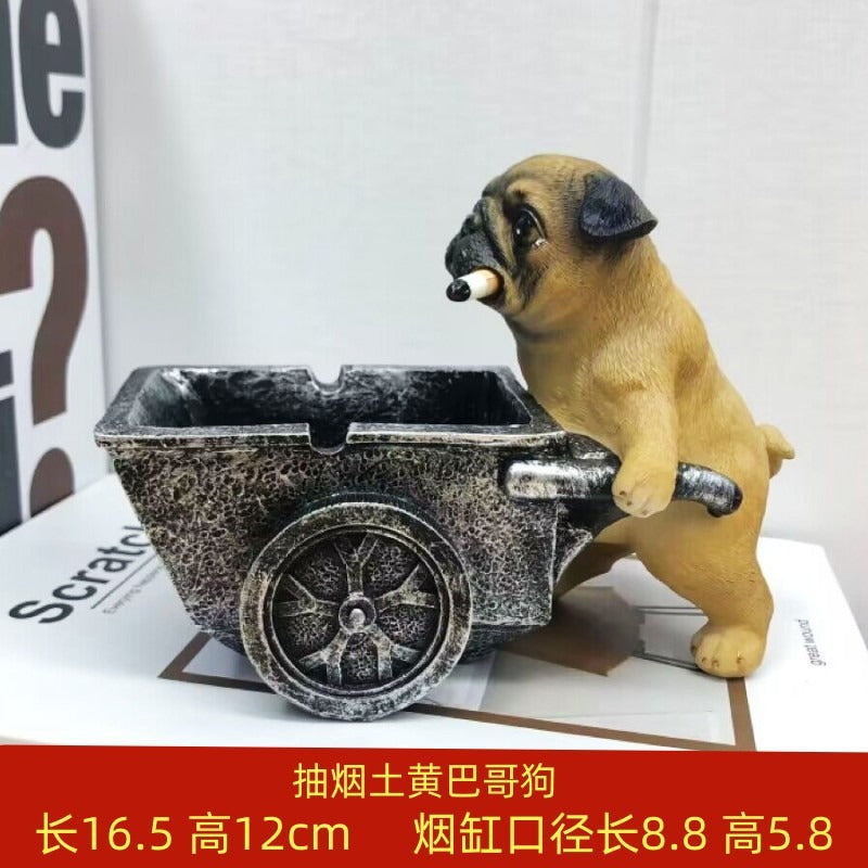 Puppy ashtray creative personality trend anti-fly ash home living room office anti-smoke resin ornaments eprolo