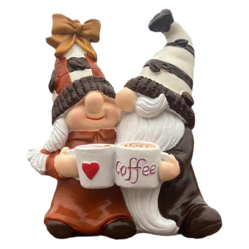 Christmas Coffee Double Dwarf Resin Crafts Decoration Home Decor Desktop Gift Lover eprolo