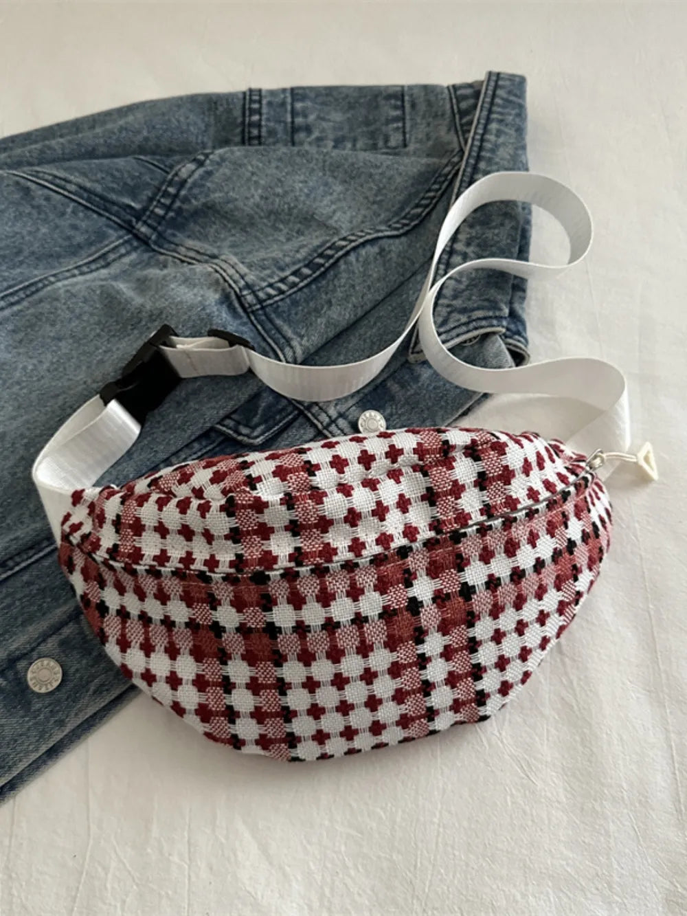 Plaid Wide Strap Crossbody Bag eprolo