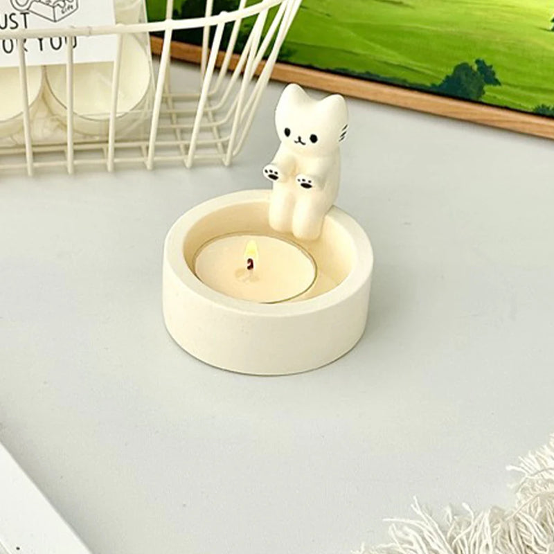 Kitten Candle Holder,Cute Grilled Cat Aromatherapy Candle Holder, Desktop Decorative Ornaments, Birthday Gifts eprolo
