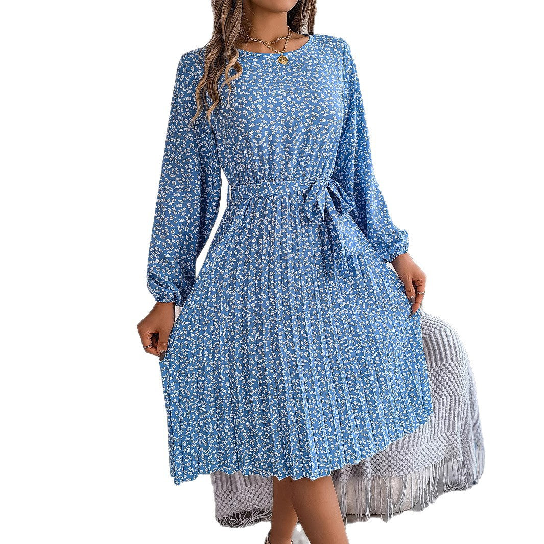 Casual long sleeved floral pleated skirt eprolo