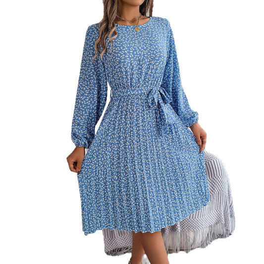 Casual long sleeved floral pleated skirt eprolo