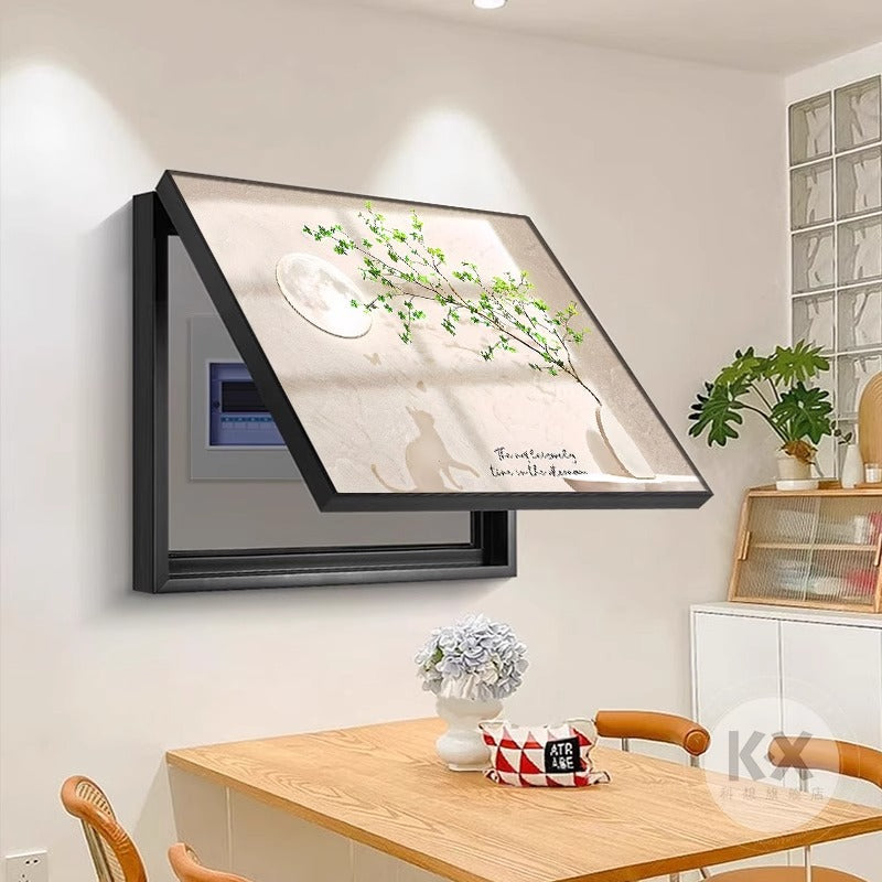 Cream style decorative painting living room distribution box switch box covered hanging painting eprolo