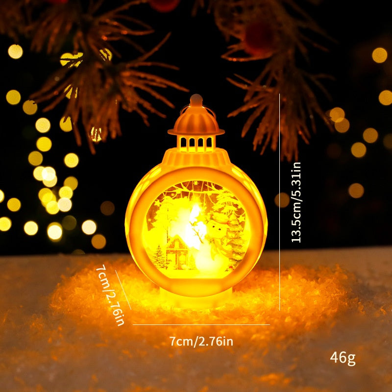 Christmas Decorative Candle Lanterns, Santa Claus Snowman Retro Window Light Display OrnamentChristmas Gift eprolo