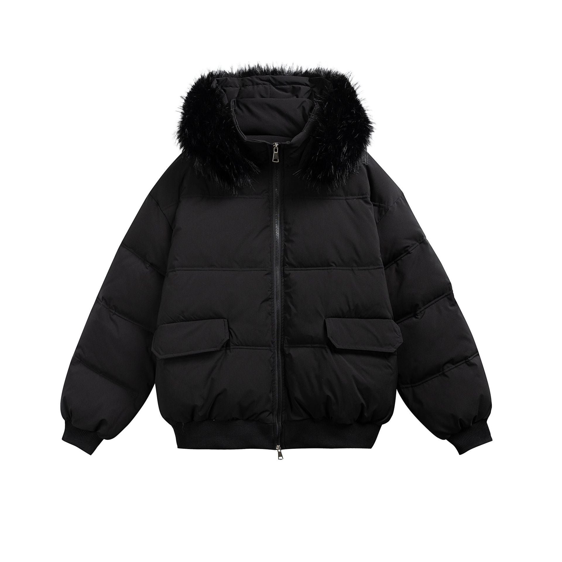 Parka Coat with Hood and Fur Collar Thickened Warm Winter Jacket for Men and Women eprolo