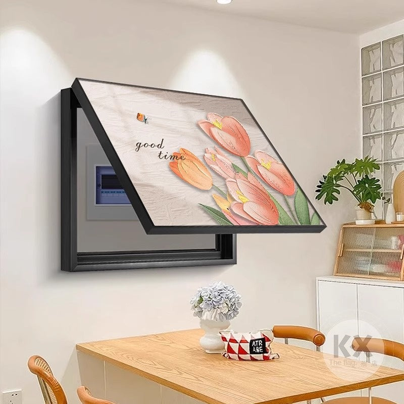 Cream style decorative painting living room distribution box switch box covered hanging painting eprolo