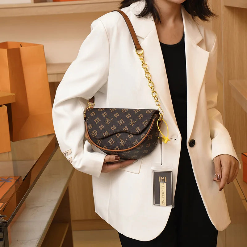 Women'S Saddle Bag Elegant Ladies Top Handbag Large Capacity Korean Trend Female Printing High-End Shoulder Messenger Bag eprolo