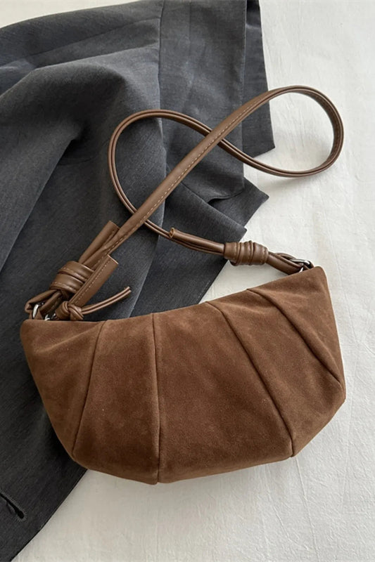 Suede Croissant Shape Shoulder Bag eprolo