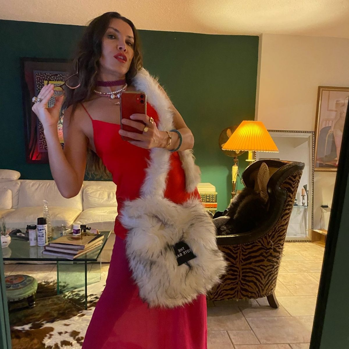 Crossbody Tote Bag Imitation Raccoon Fur Grass Plush Large Capacity Tote Bag Personalized Retro eprolo