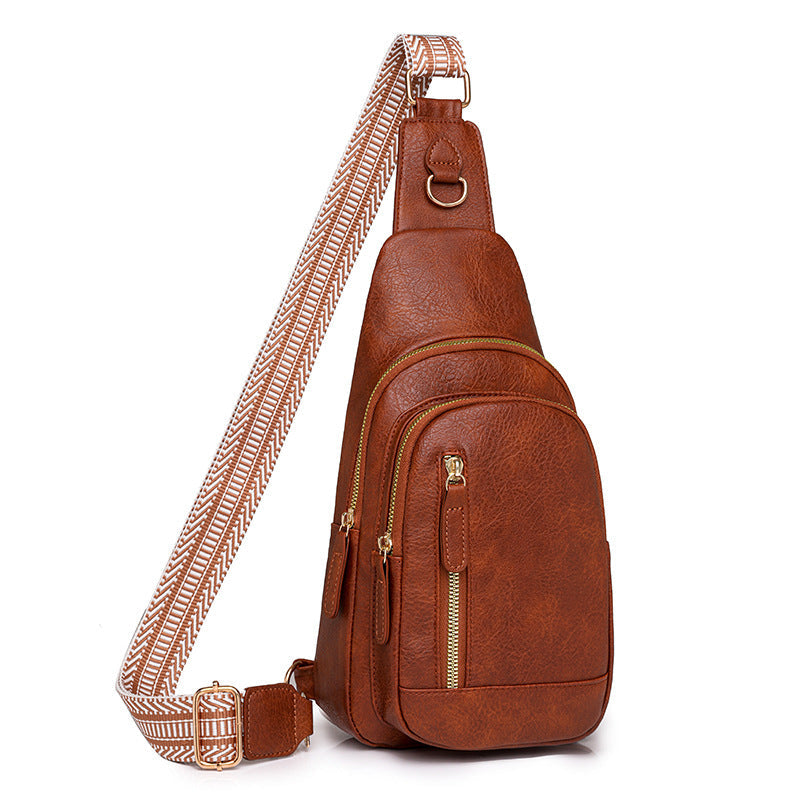 Retro Chest Bag Women's Texture Soft Leather Backpack  New Fashion Versatile Chest Bag Women's Casual One Shoulder Diagonal eprolo