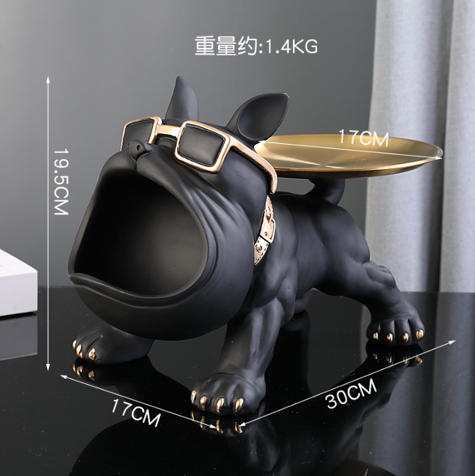 Creative Wealth Dog Ornament Entrance Key Storage Tray Desktop Candy Plate Home Decoration eprolo