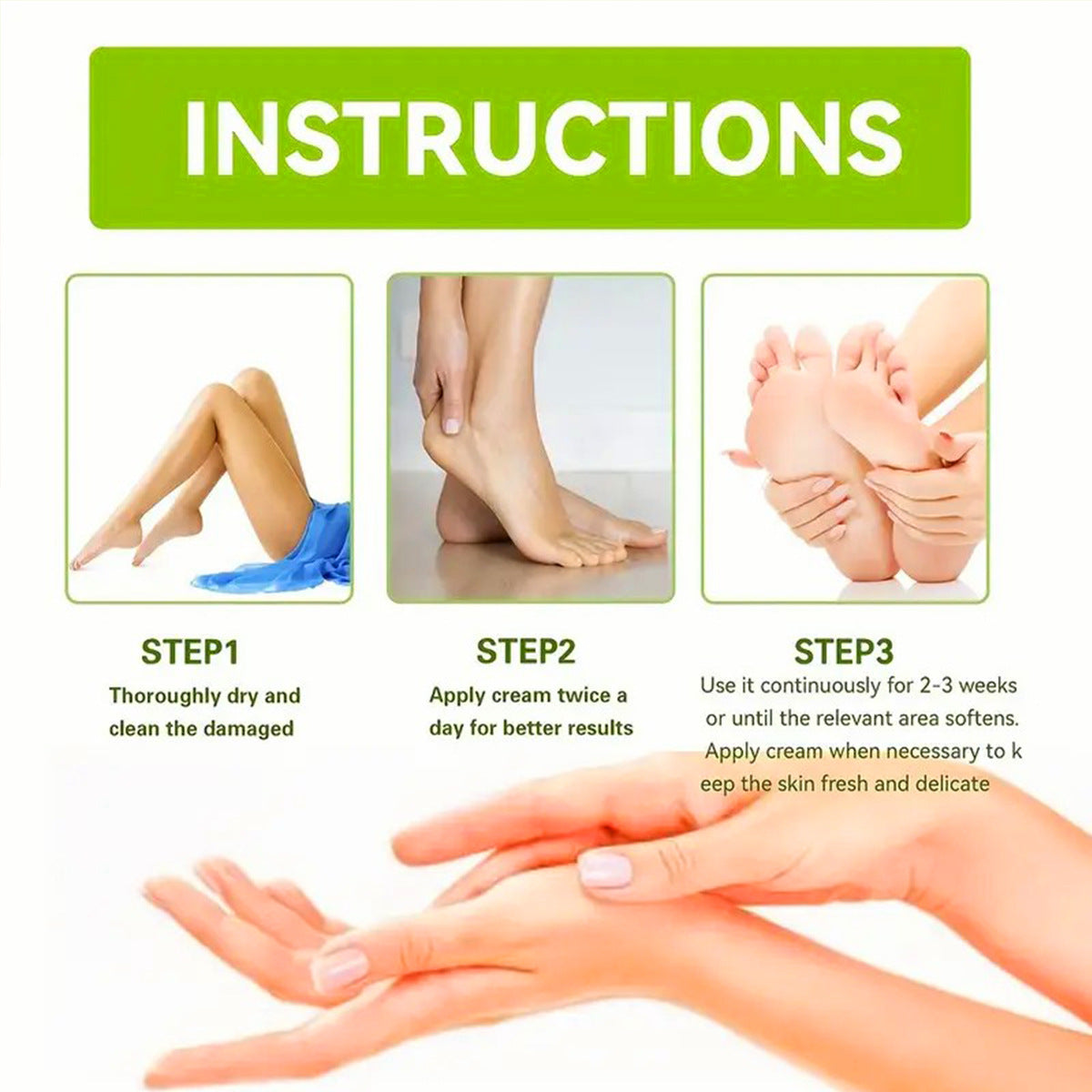 42% Urea Hand and Foot Cream for Dry and Cracked Skin: Moisturizing, Hydrating, and Nourishing Body Lotion, 50ml eprolo