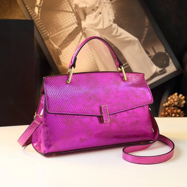 Snake Print Leather Women Bags Luxury Fashion Ladies Handbags Shoulder Crossbody Bag Portable Mother Top Handle Tote Bags eprolo