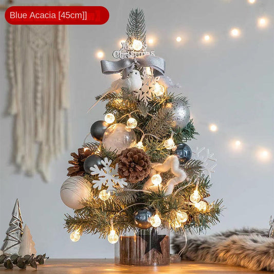 Mini Blue Christmas Tree Decoration - Desk Size Artificial Fir Tree for Holiday Display eprolo
